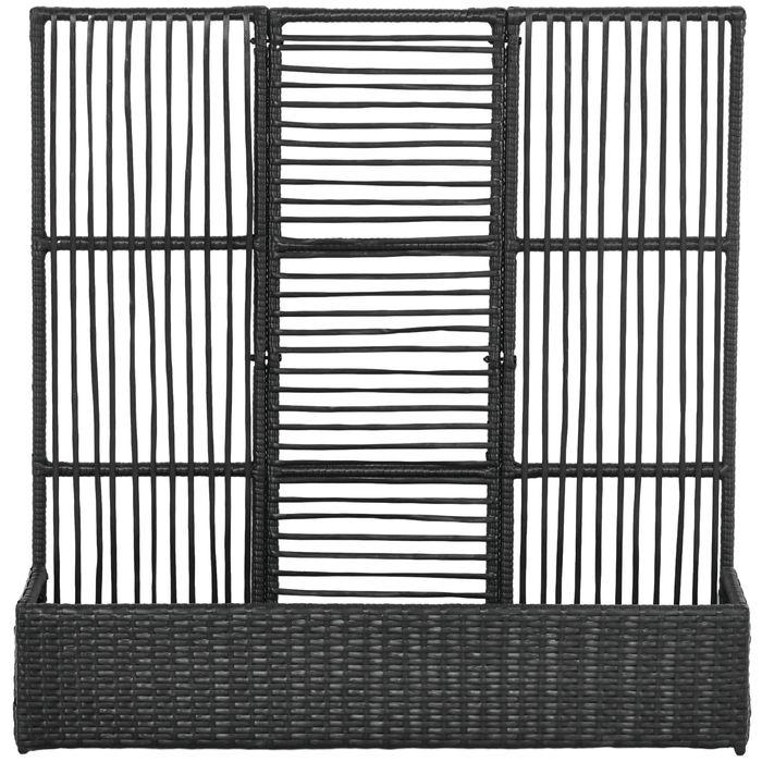 Immagine prodotto Swisshandel24 Letto rialzato in polyrattan con traliccio, fioriera, fioriera, aiuola, nero, 103x103x29cm