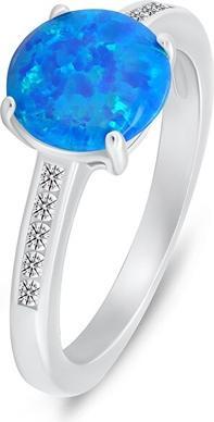 Brilio Silver - Charming silver ring with opal and zircons RI107WB - Circuit: 52 mm (52)