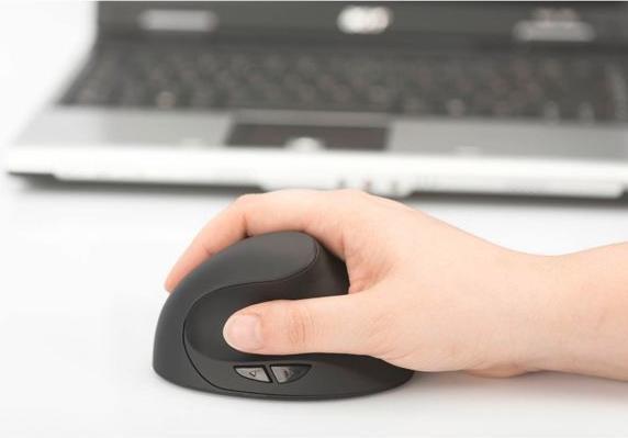 Produktbild Digitus Ergonomischer vertikaler kabelloser 6 Tasten 1600 dpi schwarz (Kabellos)