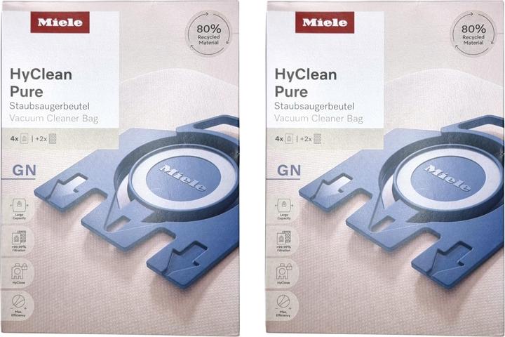 Produktbild Miele 2x HyClean Pure GN Staubsaugerbeutel 8 Stück mit Filter ( 2x 12421130 ) für Complete C2 / C3 (8 x)