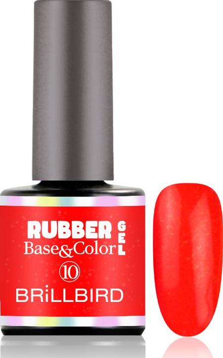 Actual product image BrillBird Rubber Gel Base&Coral #10 8ml (UV gel varnish)
