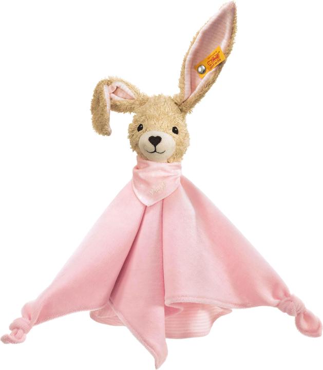 Actual product image Steiff Hoppel rabbit cuddle cloth pink