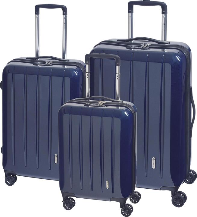 Produktbild Check.In Trolley-Set London 2.0, 3-teilig Farbe:Carbon/blau Carbo (211 l, M (50 - 90l), L (90 - 115l), XL (ab 115l))