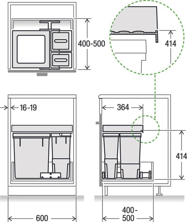 Produktbild Müllex Abfall-Einsatzsystem X-LINE X60 L5 Premium (58.30 l)