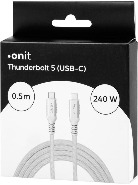Produktbild Onit Thunderbolt-5-Kabel USB C - USB C 0.5 m, Weiss (0.50 m)