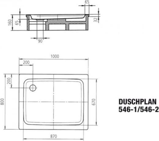 Actual product image Kaldewei shower plan 546-2 80x100cm with polystyrene support