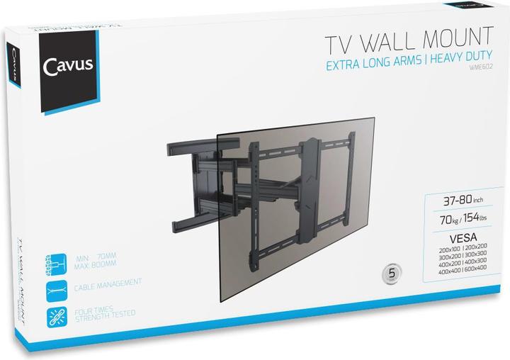 Produktbild Cavus WME602, Wandhalterung doppelarmig 37"-80" (Wand, 80", 70 kg)