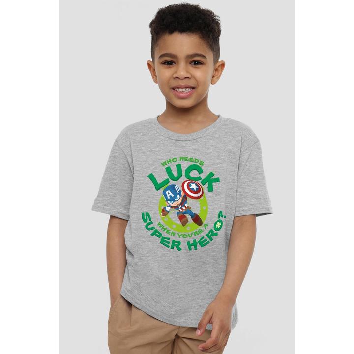 Immagine prodotto Captain America St Patrick's Day Lucky Maglietta Giorno di San Patrizio Supereroe Bambini (152, 158)