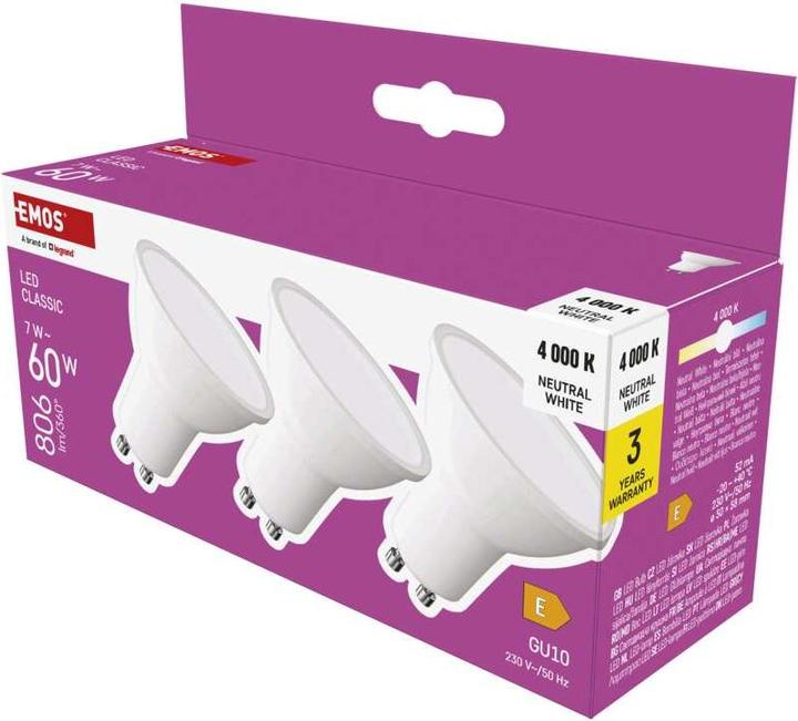 Immagine prodotto Emos Classic (GU10, 7 W, 806 lm, 3 x, E)