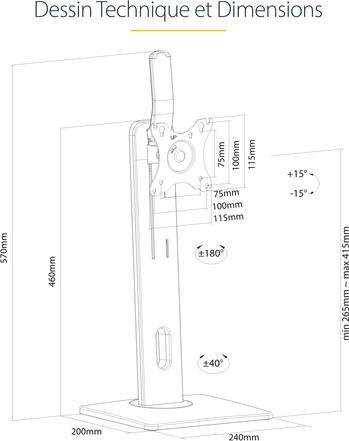 Actual product image StarTech Monitor holder (Table, 34.02")