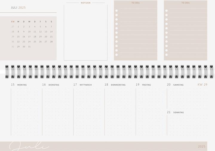 Immagine prodotto Ridoide Calendario da tavolo Design Line 2025 631103525 1W/2S Cloudy DE 29.7x10.5cm (307 x 105 mm, Tedesco)