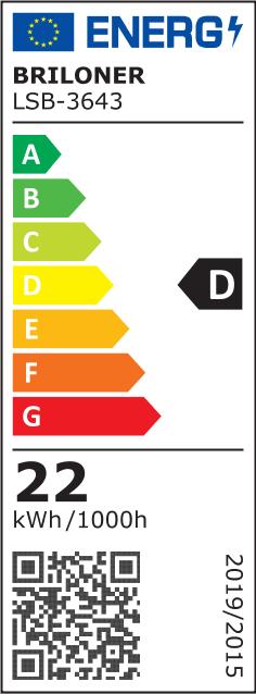 Energie-Label Briloner LED Bad-Deckenleuchte, schwarz, LED/22W (2900 lm)