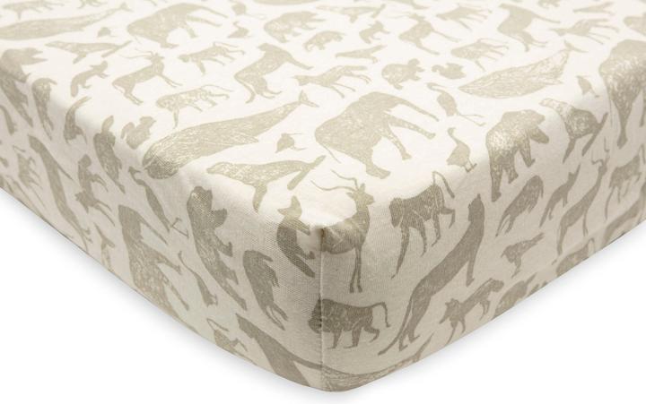 Actual product image Jollein Animals Olive Green fixed sheet 60 x 120 cm (60 x 120 cm)