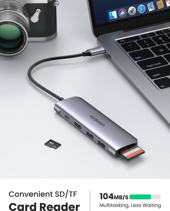 Produktbild Ugreen USB-C Hub 6in1 (USB-C, 6 Ports)