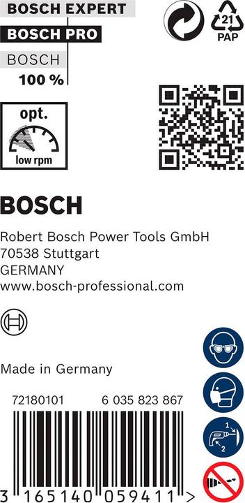 Actual product image Bosch Professional Zubehör PRO Wood HSS installation drill bit, 6 x 75 x 400 mm (6 mm)