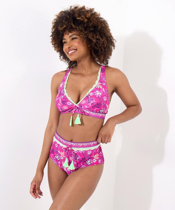 Produktbild Joe Browns Bright Tropical Print Neon Lace Trim Bikini Top (40)