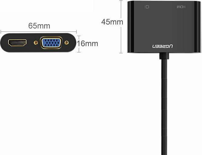 Immagine prodotto Ugreen Adattatore da HDMI a HDMI / VGA con audio (HDMI, 3 cm)