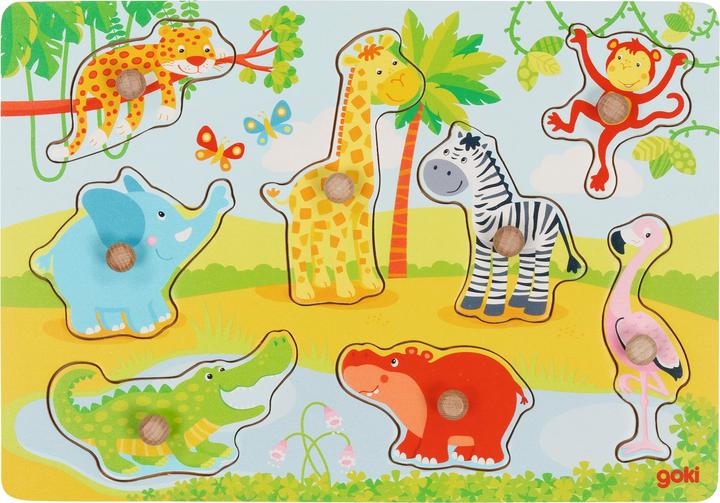 Image du produit Goki Puzzle à assembler Les enfants des animaux africains (8 pièces)