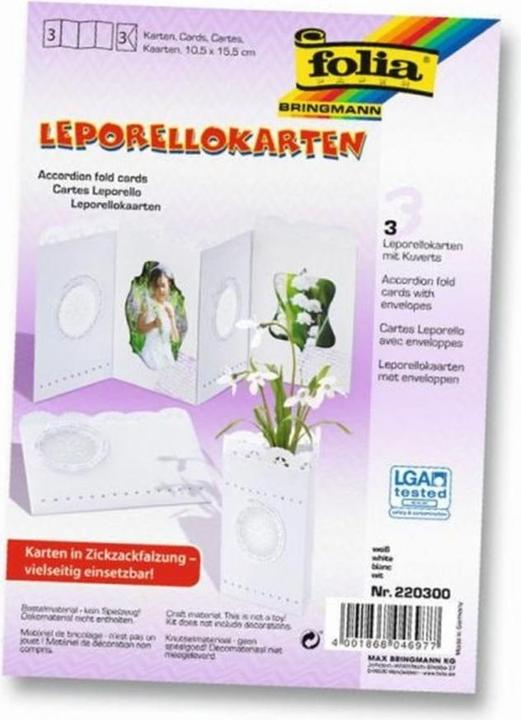 Produktbild Folia Leporellos Karten 300g/m2 (3 Stk.)