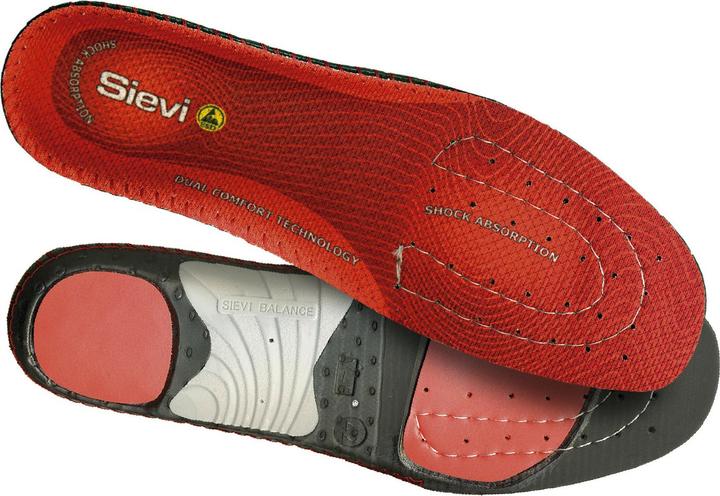 Actual product image Sievi Dual Comfort Plus: Neutral Arch, Unisex, Vuxen, Comfort Insula, Svart, Grå, Röd, EUE, 1 sty