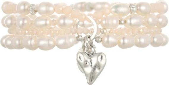 Produktbild Andreani Armband aus echten Süsswasserperlen mit Herzanhänger rosa von (19 cm)