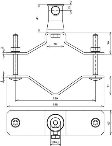 Immagine prodotto Dehn RS D70.90 BB16 V2A ZG fascetta per tubi D 70-90mm NIRO w. Boccola ZG D 16 mm f. DEH