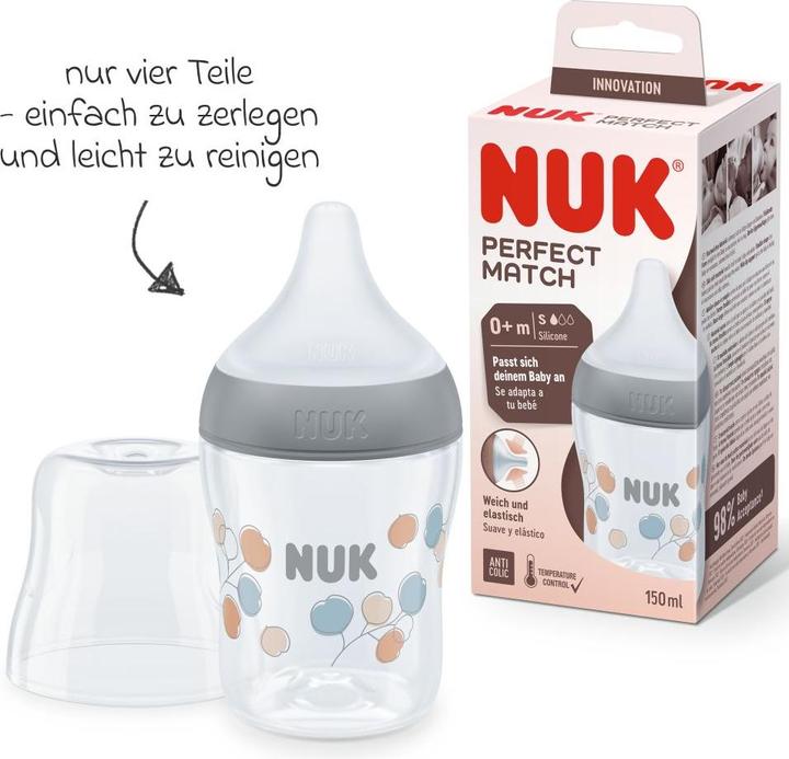 Actual product image NUK Baby bottles PP bottle Perfect Match 150 ml + silicone teat (150 ml)