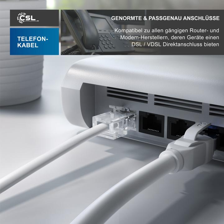 Immagine prodotto CSL Cavo Internet, cavo router, cavo telefonico, spina TAE-F a spina RJ45, router a presa telefonica