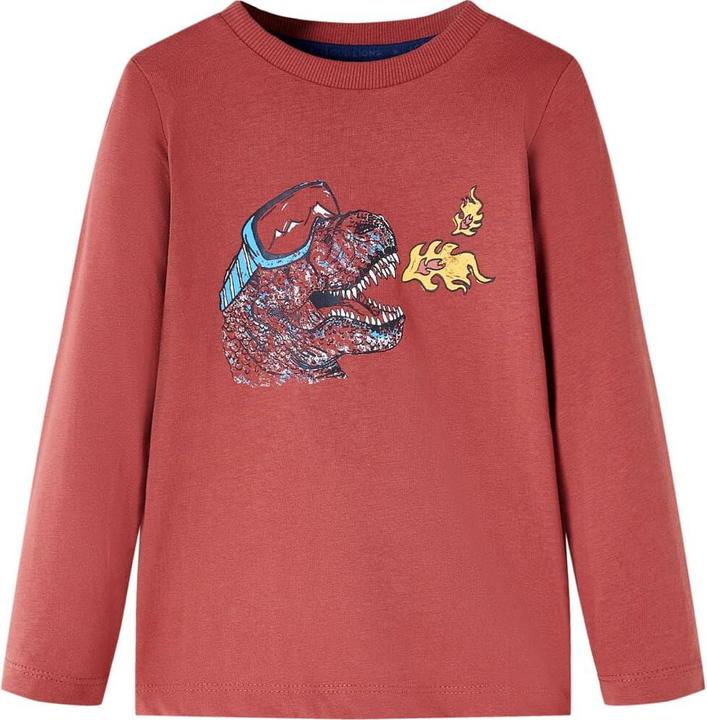 Produktbild VidaXL Kinder-Langarmshirt Dunkelrot 140,Material: 100 (140)