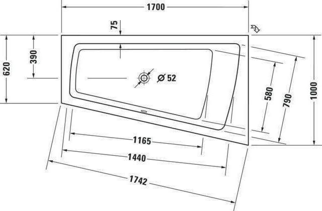 Immagine prodotto Duravit PAIOVA 180 l vasca idromassaggio 1700x1000mm noi 1 RS re Jet system (180 l, 170 cm, 100 cm)