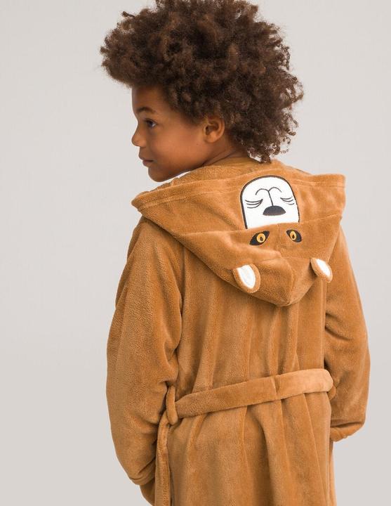 Produktbild La Redoute Collections Fleece-Morgenmantel mit bestickter Kapuze (128)