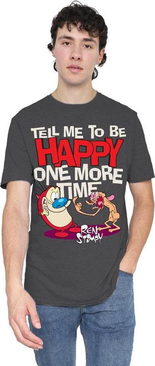 Actual product image Ren & Stimpy Unisex Adult Tell Me To Be Happy T-Shirt (XL)