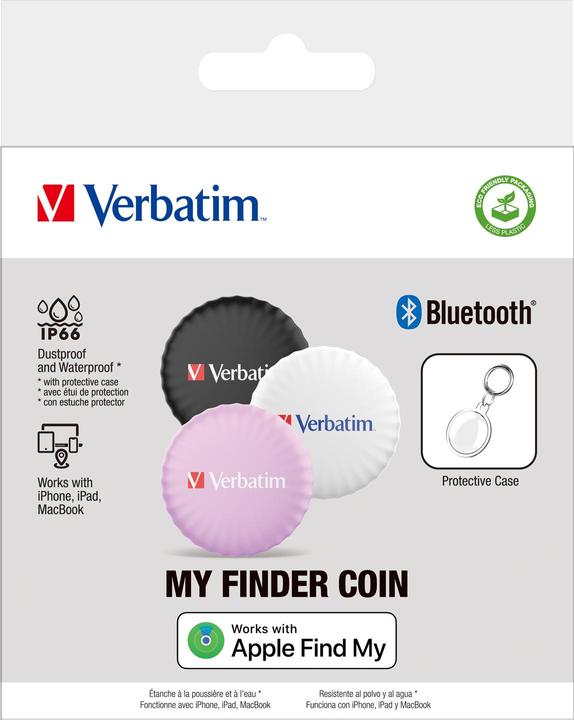 Actual product image Verbatim 1x3 My Finder Coin Bluetooth Item Find, b/w/p 32135 (iOS)