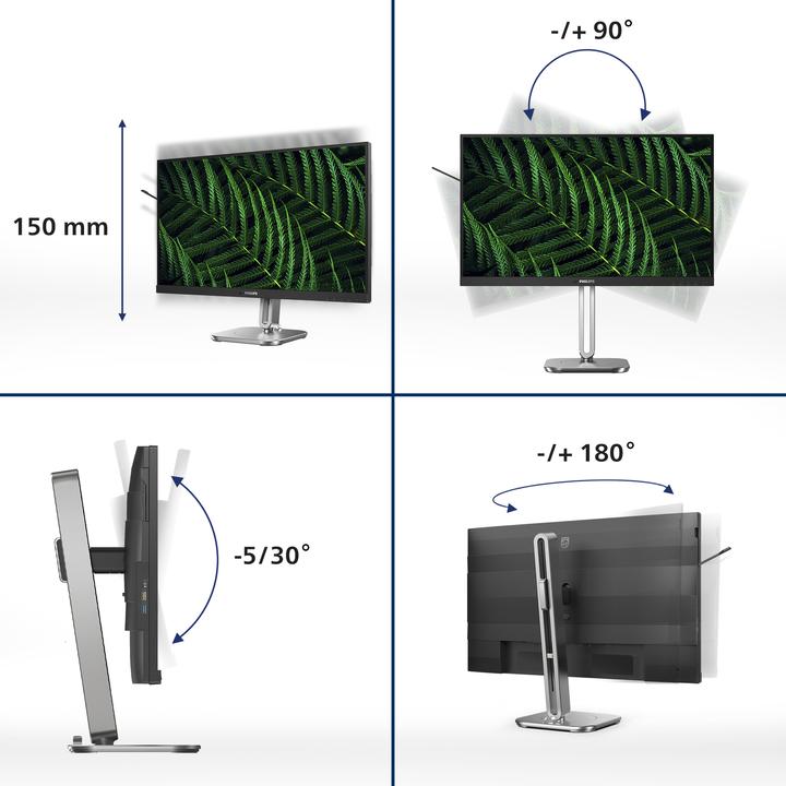 Produktbild Philips 27B2G5500/00 Monitor 68,58cm 27Zoll QHD LED 16:9 IPS 75Hz 2xHDMI 1.4 DP 1.2 (2560 x 1440 Pixel, 27")