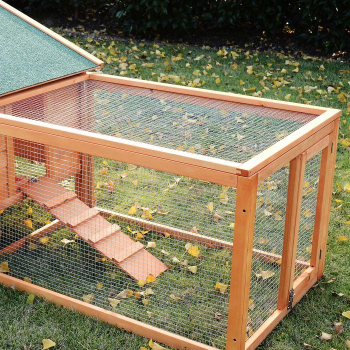 Produktbild Swisshandel24 Kaninchenstall Kaninchenkäfig 100 x 68 x 59cm Kleintierstall mit Freigehege XXL