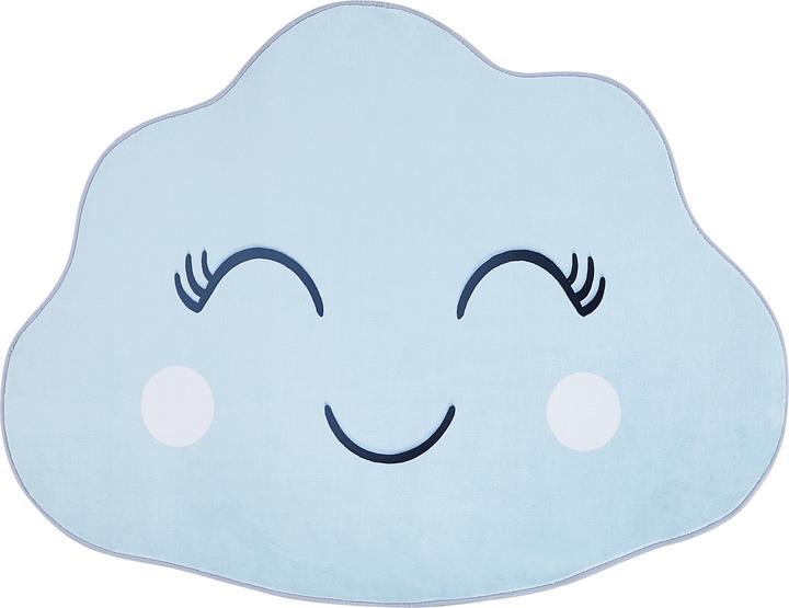 Produktbild Beliani Kinderteppich hellblau 90 x 120 cm Wolkenmotiv Kurzflor CUMULUS (90 x 120 cm)