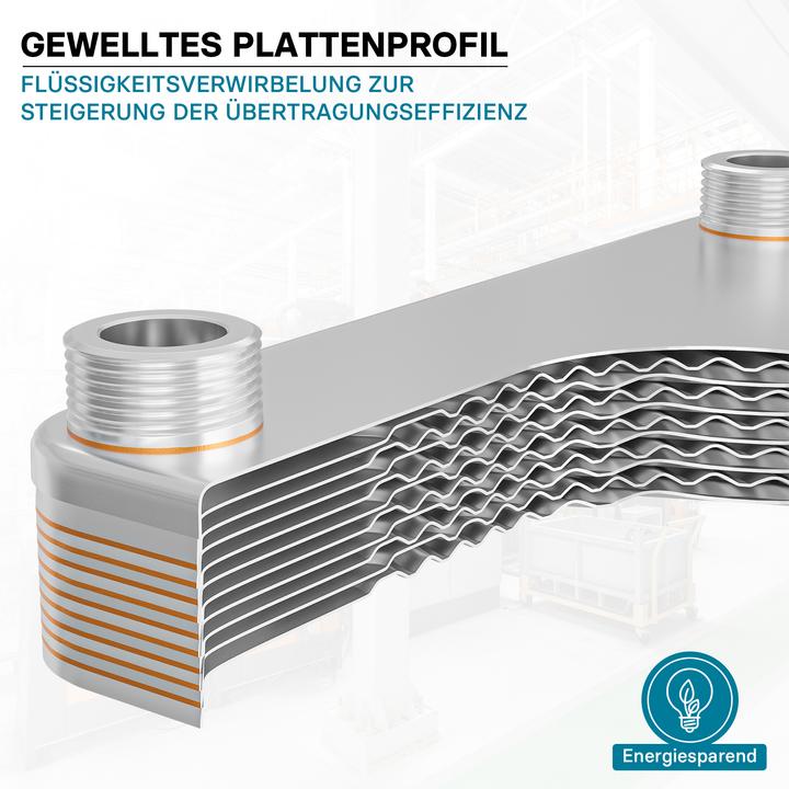 Produktbild Wiltec Edelstahl Wärmetauscher 50 Platten 210 kW Plattenwärmetauscher Wärmeüberträger