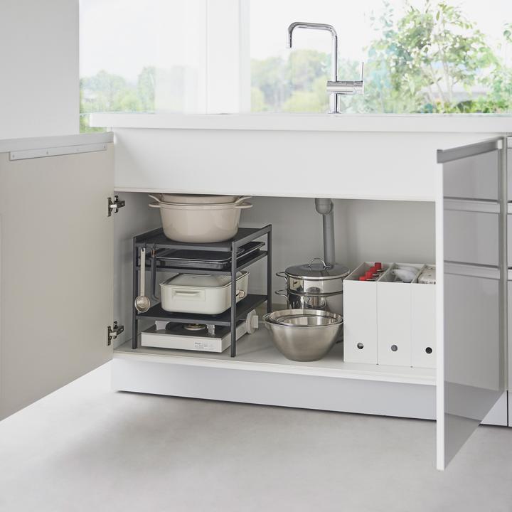 Actual product image Yamazaki 3-tier under-sink organiser TOWER