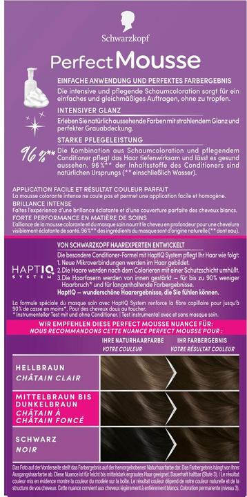 Image du produit Schwarzkopf Perfect Mousse Coloration de mousse (400 brun foncé)