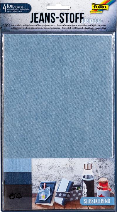 Folia Stoff Jeans selbstklebend, 4 Blatt