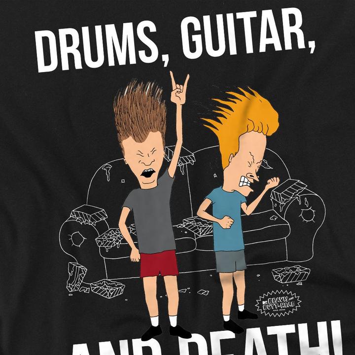 Actual product image Universal Textiles Unisex Adult Drums Guitar & Death T-Shirt (XXL)