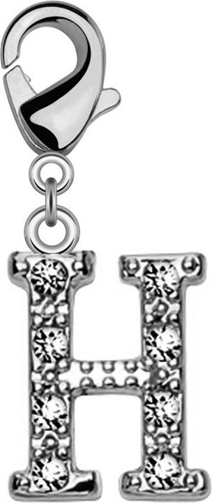 Actual product image Star Piercing Pendant with crystal letter H (Brass)