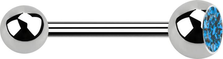 Image du produit Star Piercing Barbell argent avec boule et cristal boule bleu clair (Titane G23, sans laiton)