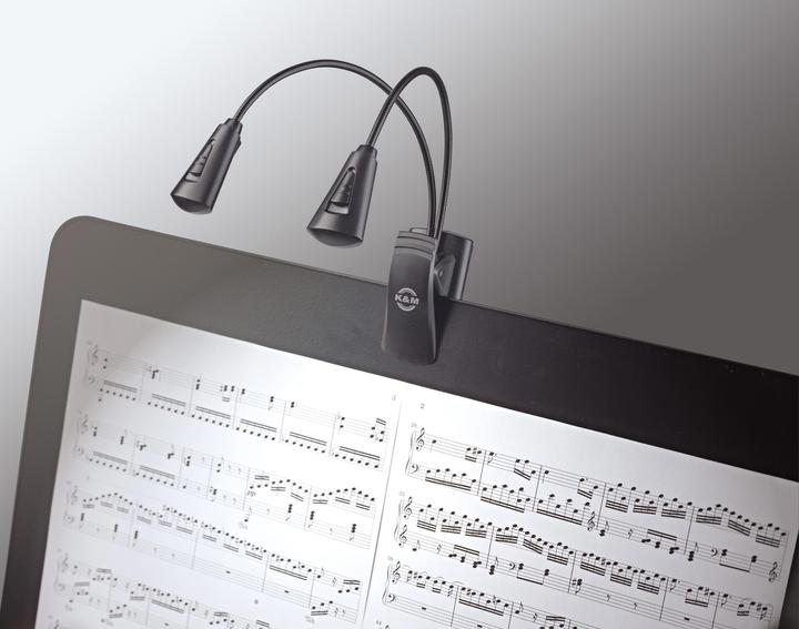 Image du produit K&M Pupitre à musique FlexLight double 2 LED (Instrument Éclairage)
