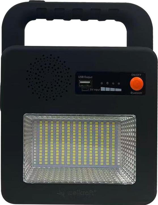Immagine prodotto Wellcraft Lampada di emergenza solare a LED con power bank e altoparlante Bluetooth inclusi