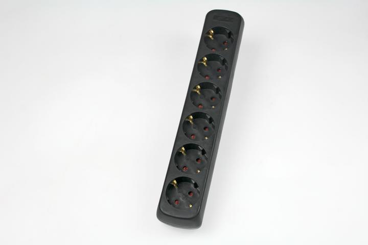 Actual product image As - Schwabe 11712 Multiple socket outlet without switch Black without plug (6 x, CEE 7/3)