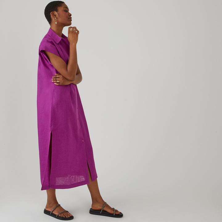 Actual product image La Redoute Collections Signature long shirt dress in linen (S)