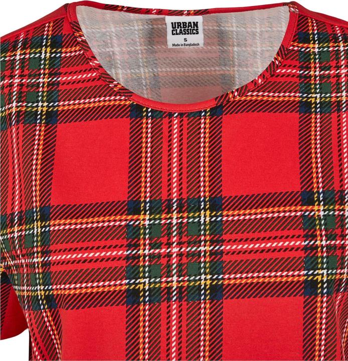 Actual product image Urban Classics Ladies AOP Tartan Short Oversized Tee (XS)