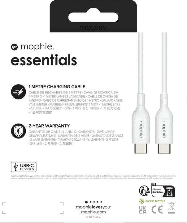 Produktbild mophie charging cables | 1M (1 m, USB 2.0)
