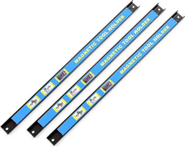 Image du produit Wiltec Barre porte- outils aimantée 46cm – 3pcs. Barre magnétique Acier Carbone Support Rangement outillage